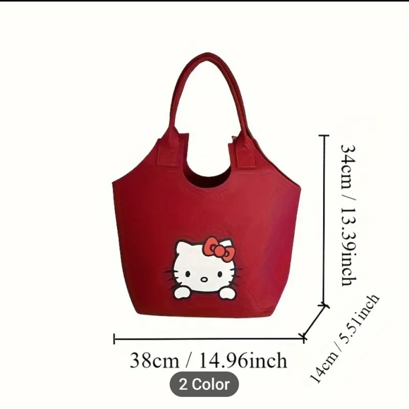 New Hello Kitty Black Canvas Tote Bag - Picture 3 of 3